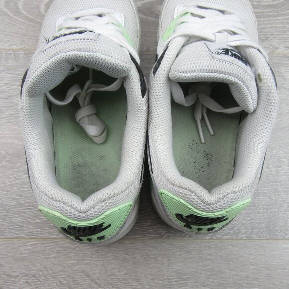 Nike Air Max 90 Sneakers Size 7.5 White Vapor Green Black CT1039-101 *USED* - Picture 7 of 9